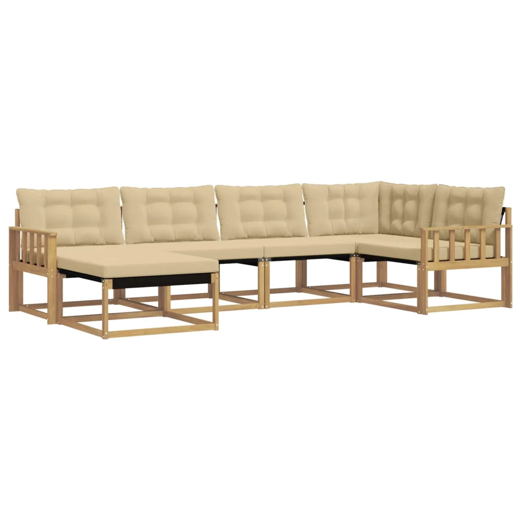 Set di divani da esterno 6 pz Bianco e Beige 3388851