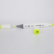 Trade Shop - Pennarello 123 Fluorescent Yellow Colorati Doppia Punta Inchiostro Olio Colorare -
