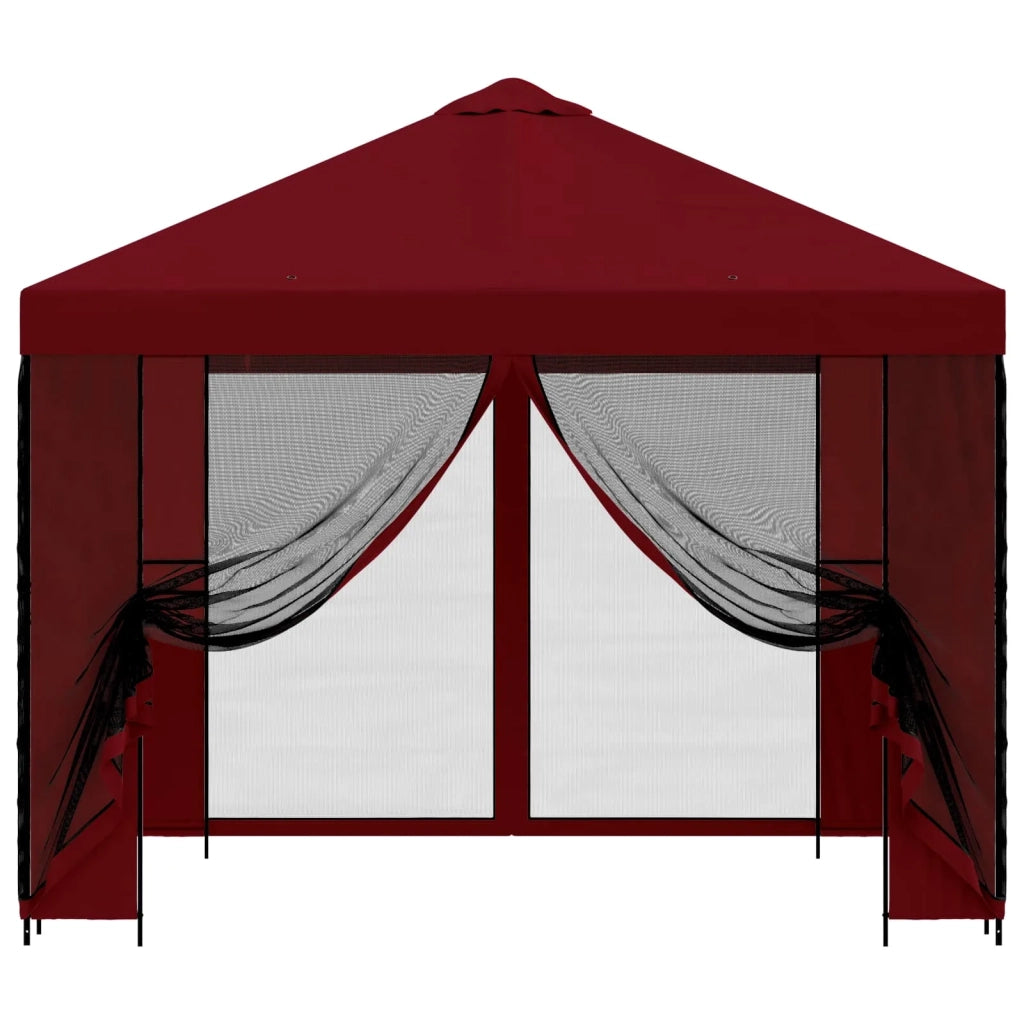 Gazebo da giardino con pareti laterali 3 x 3 m Borgogna
