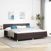 Letto a molle con cuscino Marrone Scuro 200 x 200 cm Tessuto 3338947
