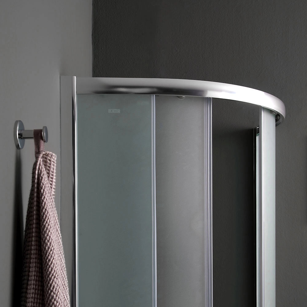 Cabina doccia semicircolare 90x90 cm vetro satinato
