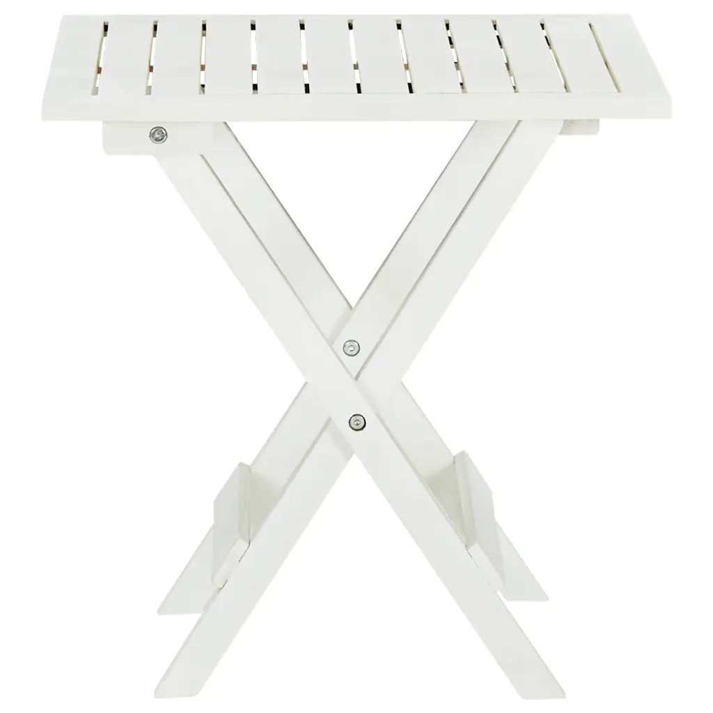Tavolino da Giardino | Tavolo da Bistrot Bianco 46x46x47cm in Legno Massello di Acacia