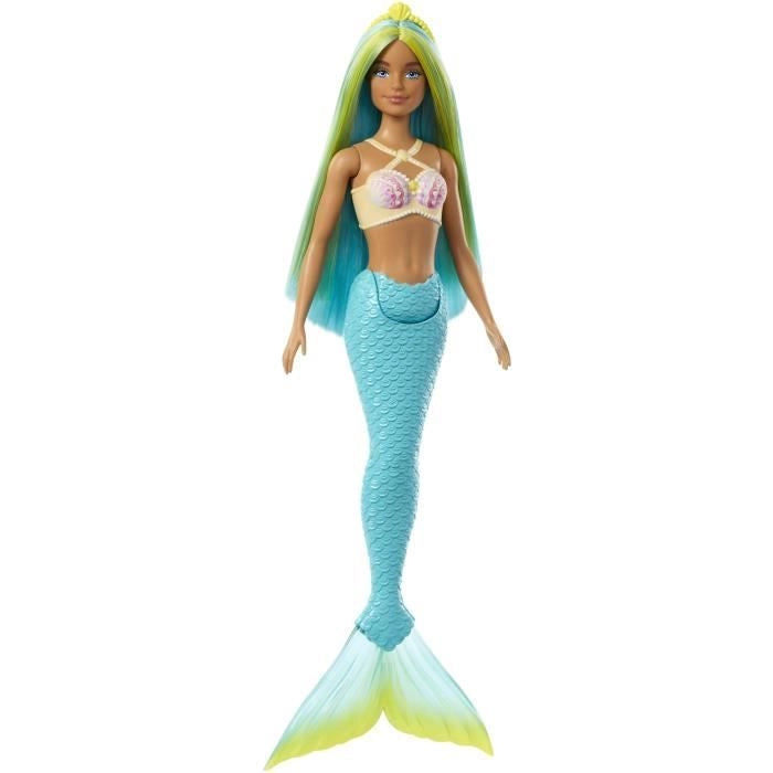 Barbie - Bambole sirena con capelli colorati, pinna e fascia per capelli