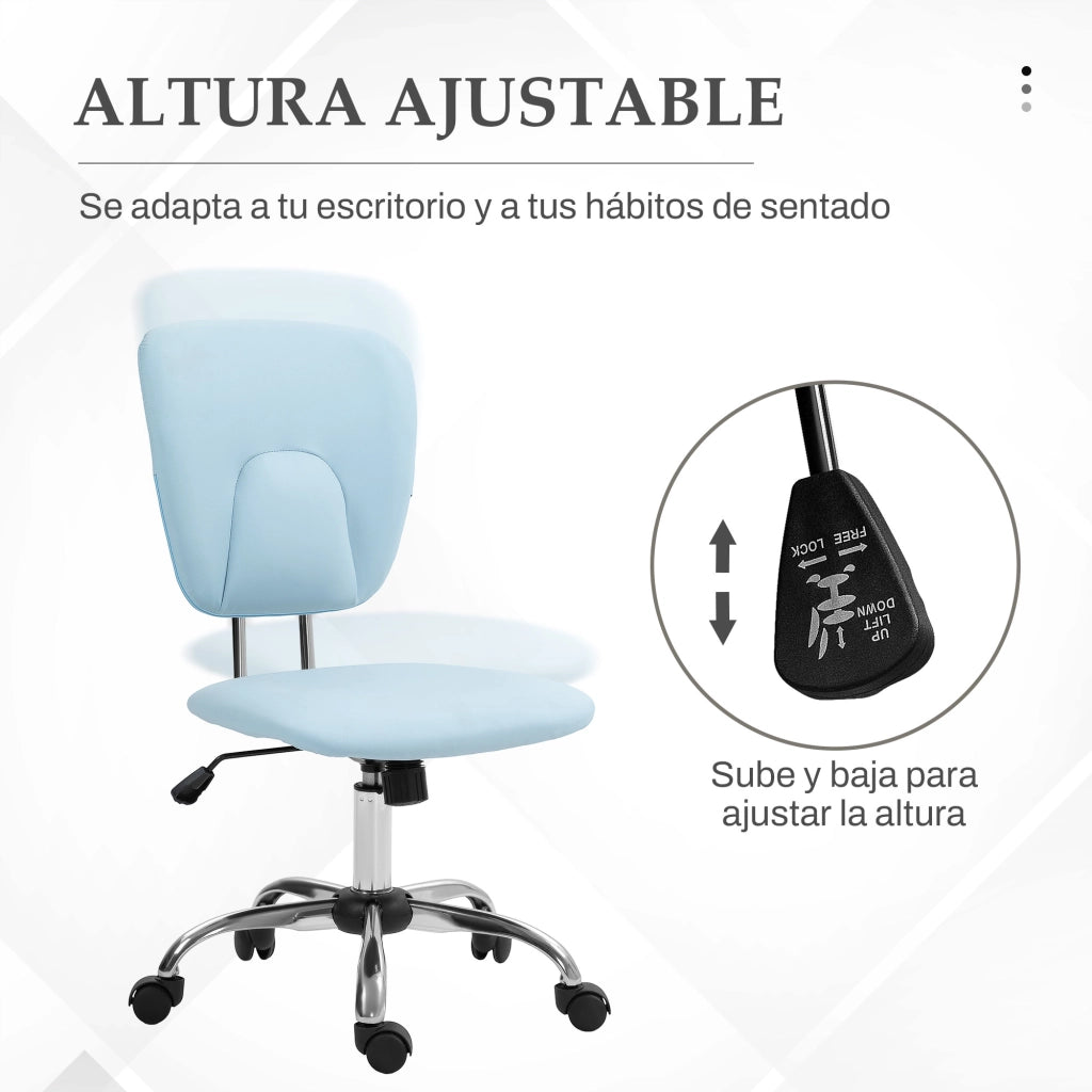Sedia da Ufficio Girevole con Altezza Regolabile ¨C Zephmum ¨C Blu 50x54x87,5-96,5 cm