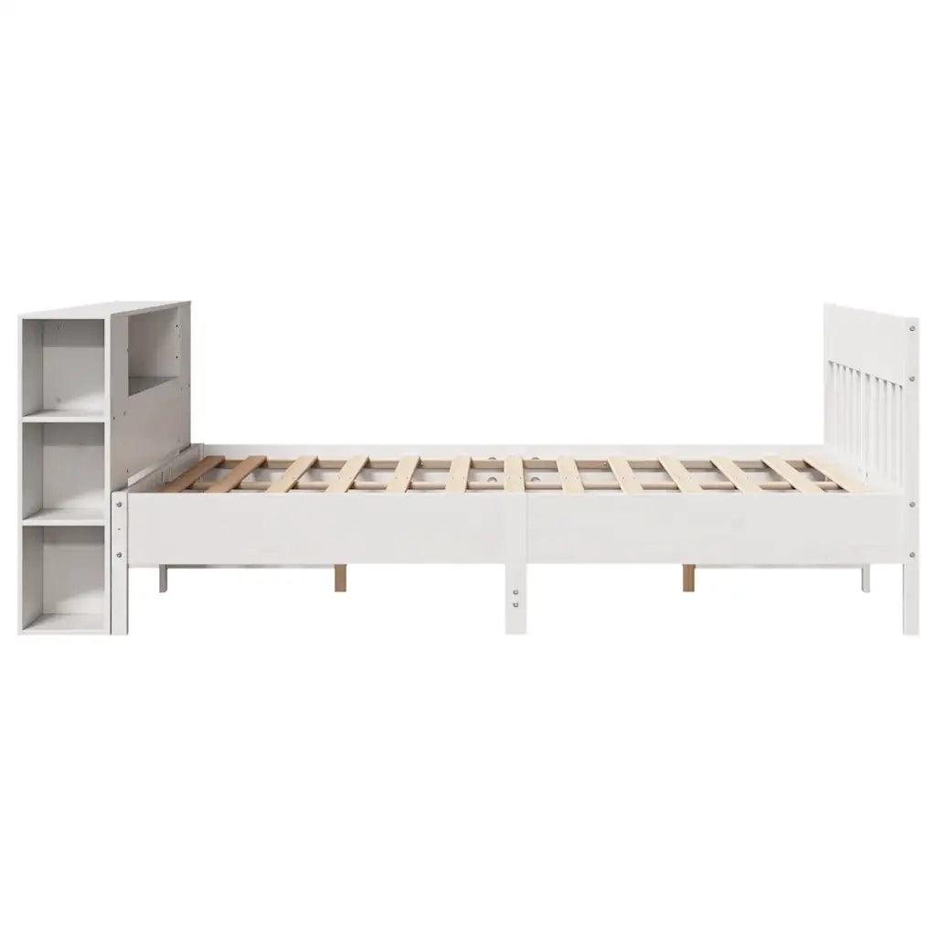 vidaXL Letto Libreria senza Materasso Bianco 160x200 cm Legno di Pino