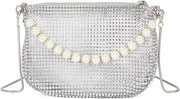Borsa da sera per donna con strass - Stile vintage - Borsa da braccio per donna - Ideale per matrimoni, prom, cocktail