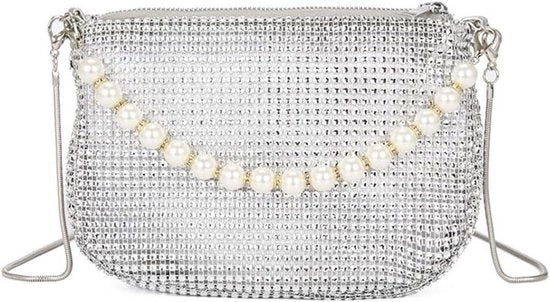 Borsa da sera per donna con strass - Stile vintage - Borsa da braccio per donna - Ideale per matrimoni, prom, cocktail