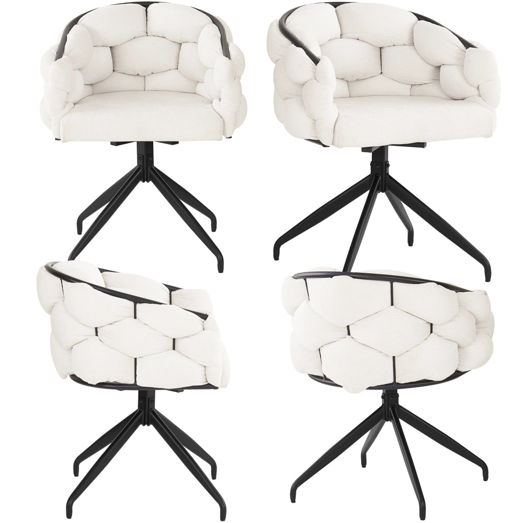 Sedie da Pranzo Girevoli 360¡ã con Schienale ¨C MINIMAL ¨C Beige, Set 4 Pezzi