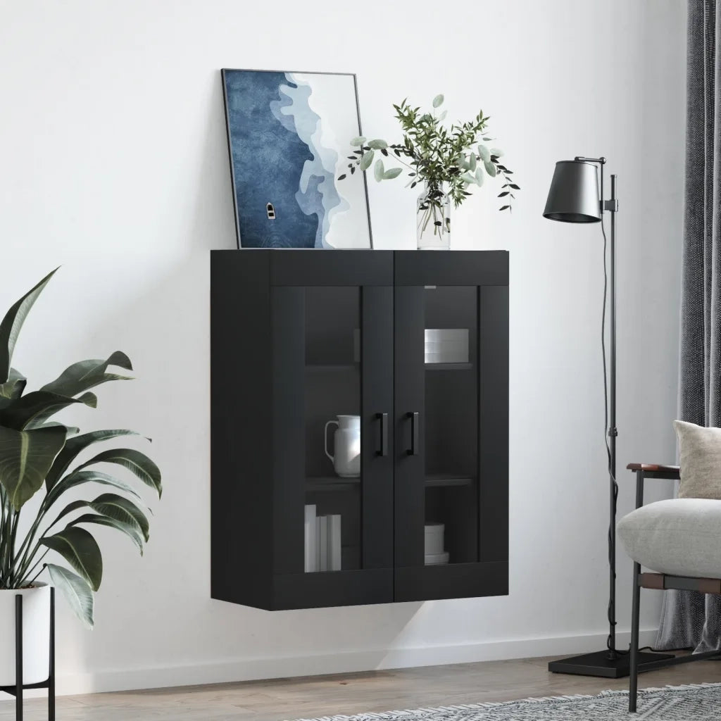 Mobile a Parete Nero 69,5x34x90 cm 828477