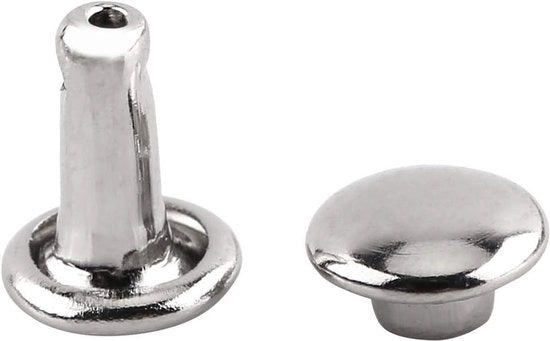 Set di chiodi a testa metallica in acciaio 100 pezzi - 6 × 8 mm chiodi a testa metallica pieni per lavori di concia - decorazioni e riparazioni di scarpe - argento.