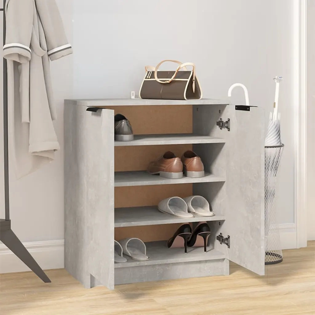Scarpiera Grigio Cemento 59x35x70 cm in Legno Multistrato 811425