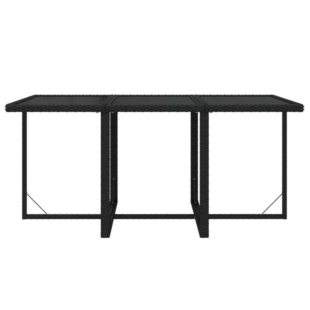 Set da Pranzo da Giardino 7 pz Nero con Cuscini in Polyrattan 3095530