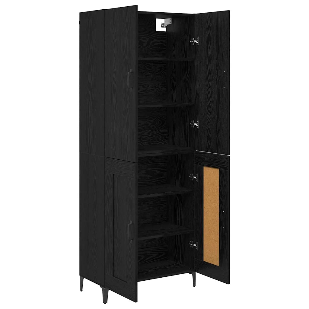 Credenza Rovere Nero 69,5 x 34 x 180 cm Legno ingegnerizzato 3403588