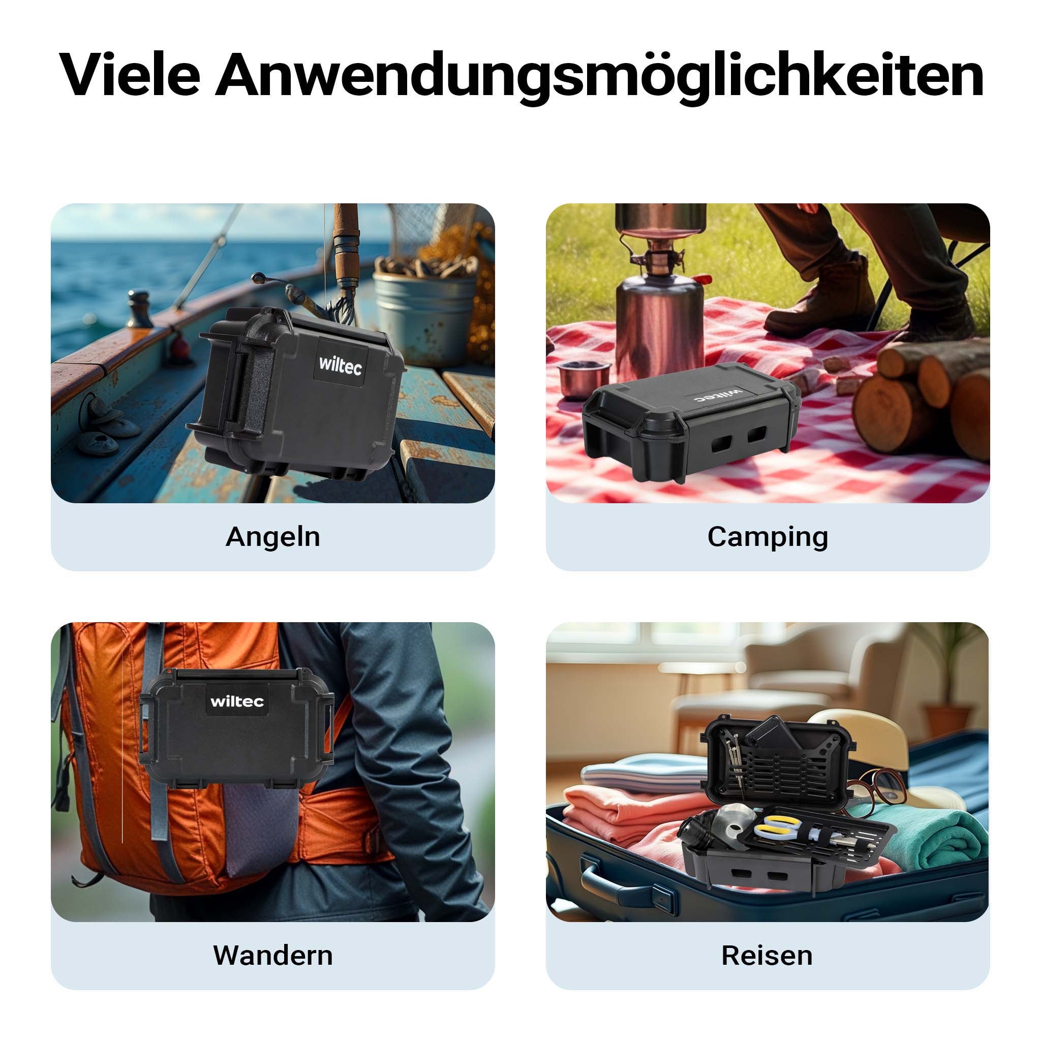 Cassetta porta attrezzi, rigida universale impermeabile, 28,2 x 17,8 x 9,95 cm, per utensili piccoli