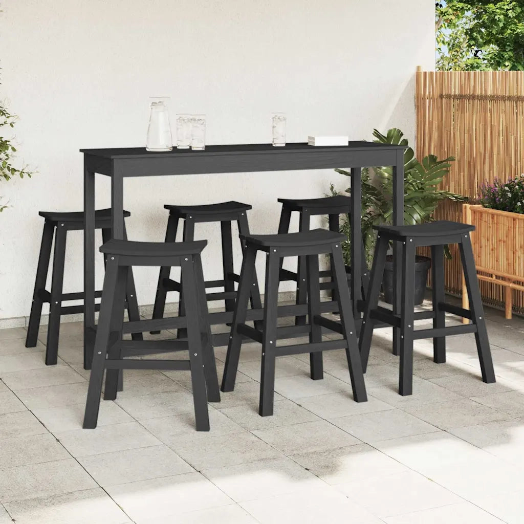 Set Bar da Giardino 6 pcs Nero HDPE 3335808