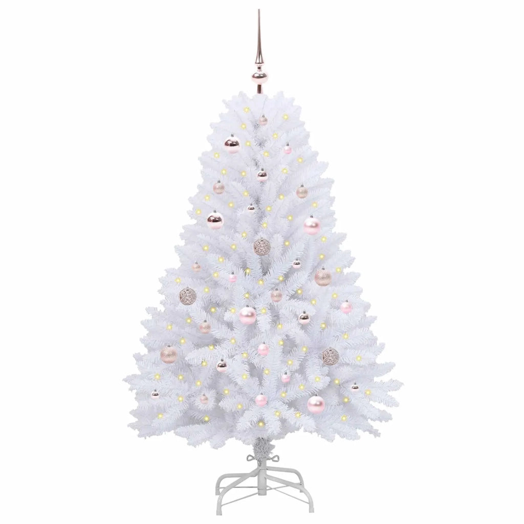 Albero di Natale Artificiale con Rami Pieghevoli Bianco 150 cm