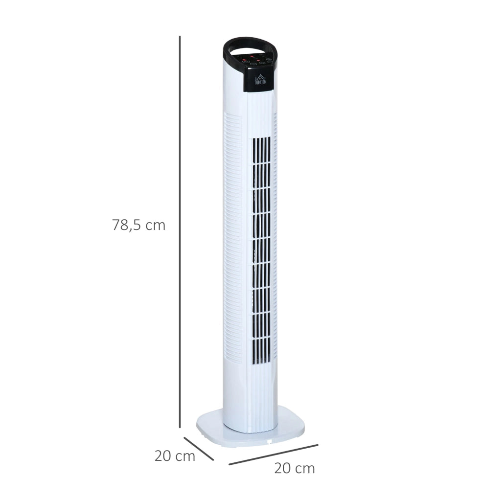 Ventilatore a Torre 50W con Telecomando ¨C zephmum ¨C Bianco ?20x78,5 cm