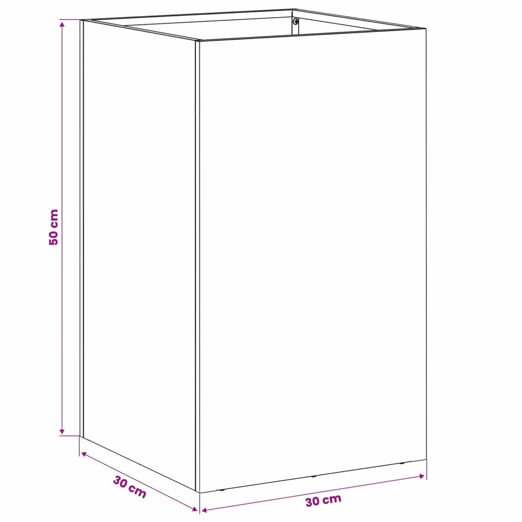 Vaso da giardino Argento 30 x 30 x 50 cm Acciaio zincato 8005354