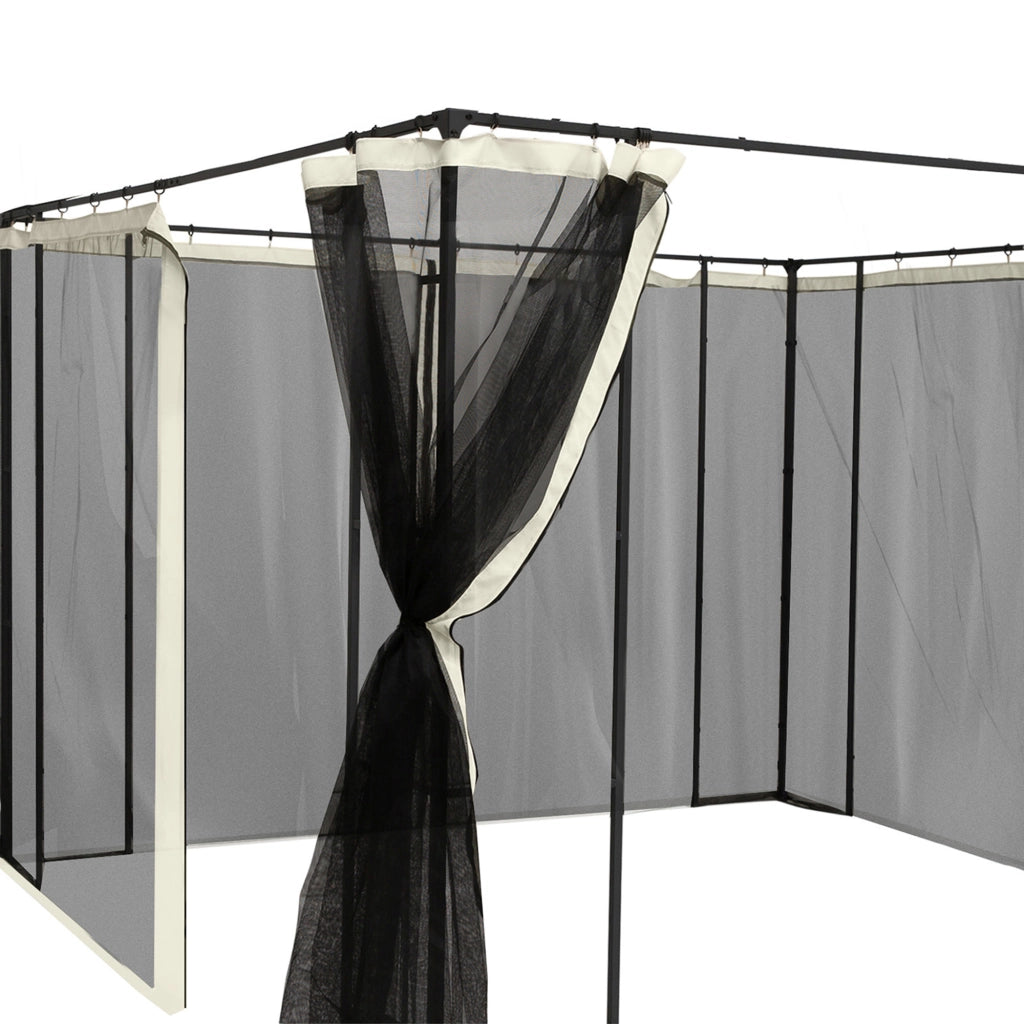 Zanzariere per tenda da giardino 3x4 m ¨C zephmum ¨C set 4 pezzi in nylon nero e beige