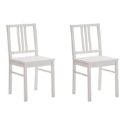 Set 2 sedie legno shabby bianco seduta legno l.43 h.87 p.48 - Mobili 2G