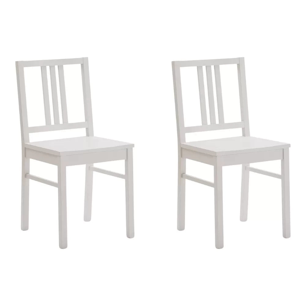 Set 2 sedie legno shabby bianco seduta legno l.43 h.87 p.48 - Mobili 2G