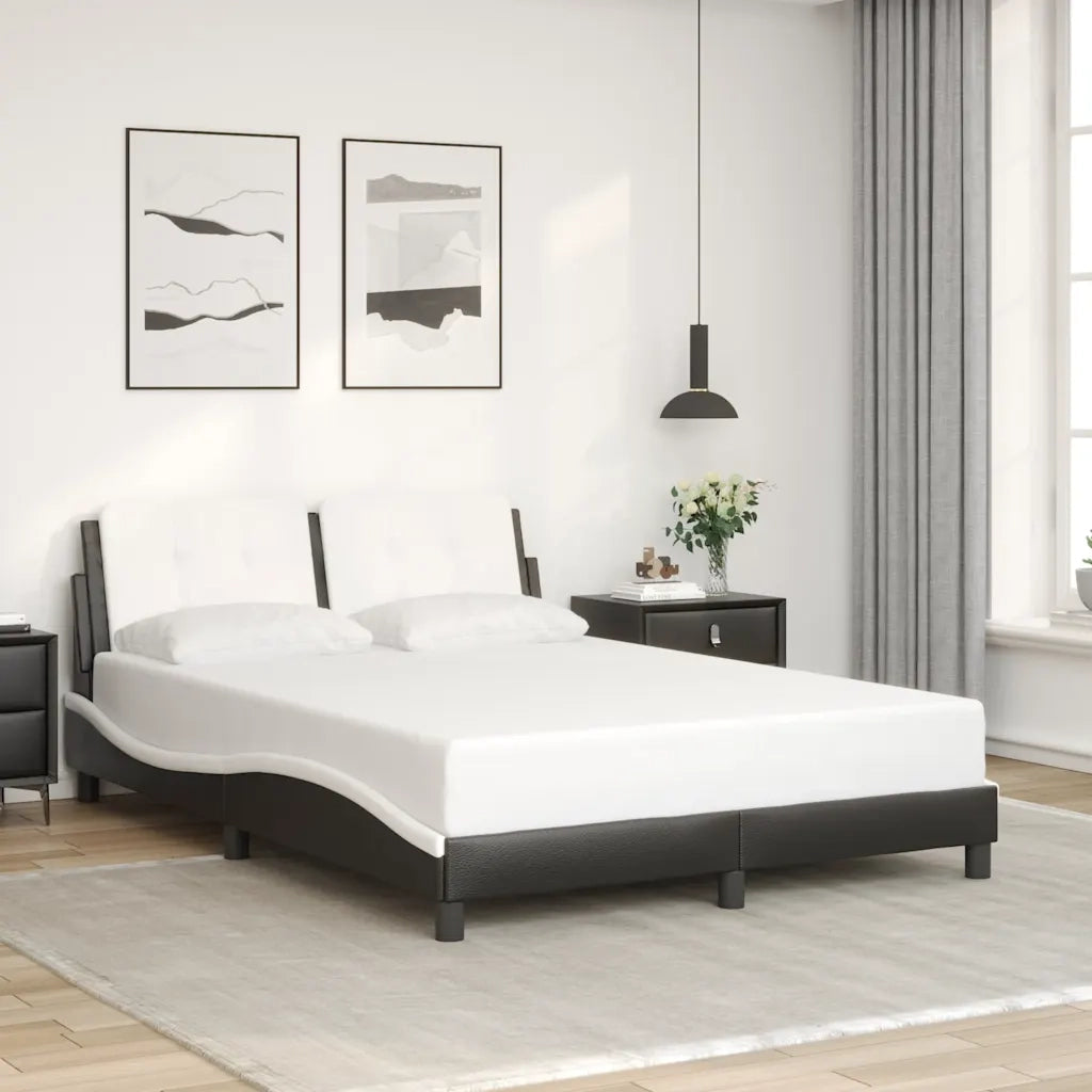 Giroletto senza Materasso Zadar Nero e Bianco 140x190 cm in Similpelle 3208182