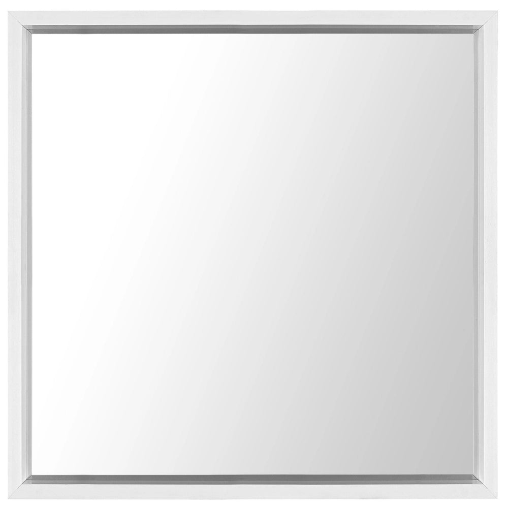 Specchio da parete bianco con cornice sintetica 50 x 50 cm quadrato da appendere alla parete