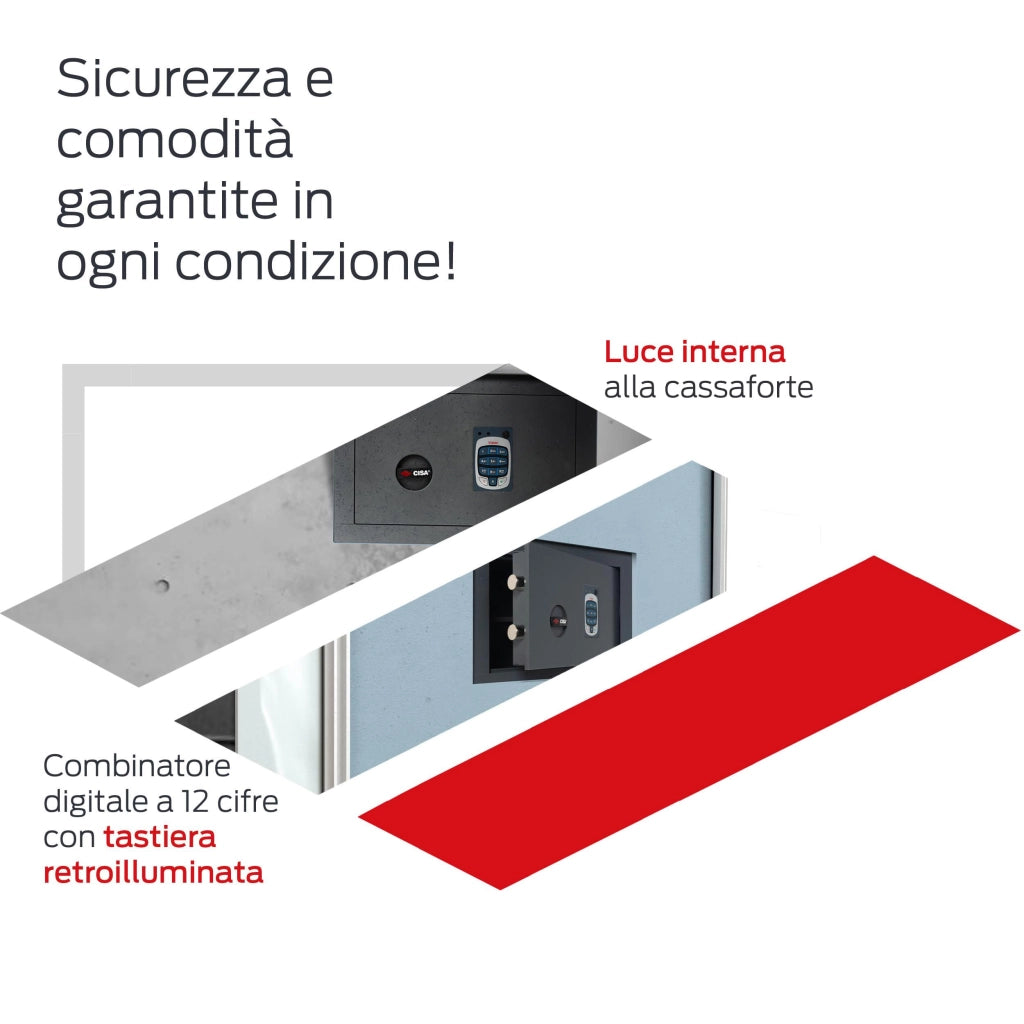 Cassaforte con Combinazione 2 Catenacci Cisa 82710 36 x 24 x 20 cm