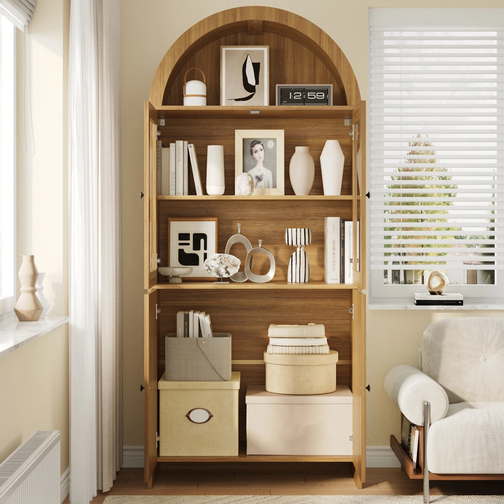 Credenza con Vetrina e Ante ¨C Xylo ¨C Bianco, Legno, Design Moderno