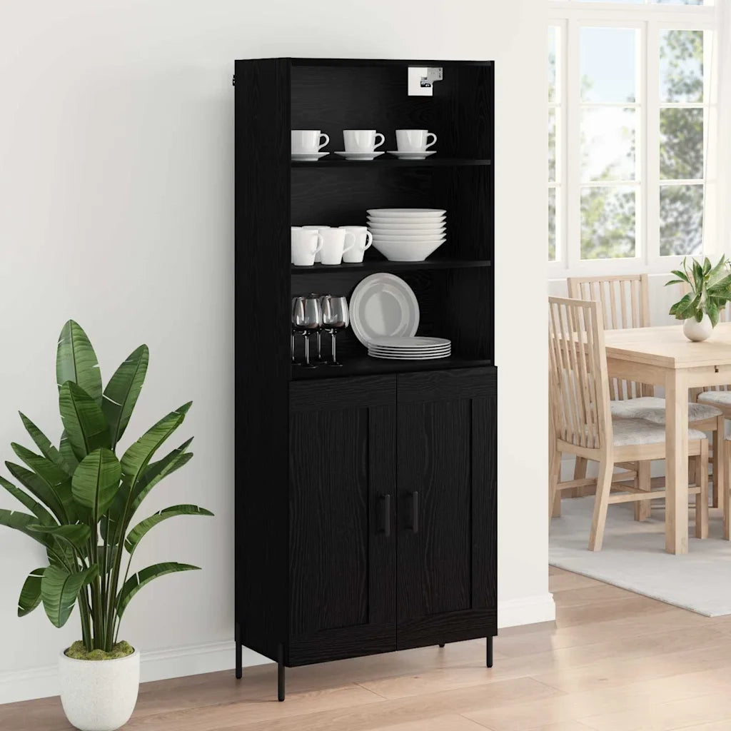 Credenza Rovere nero 69,5 x 34 x 180 cm Legno multistrato