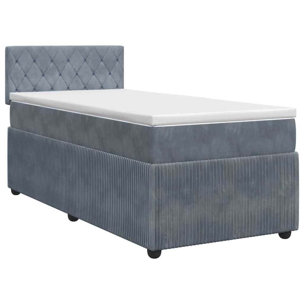 Letto box spring con materasso Grigio Scuro 100 x 200 cm 3451614
