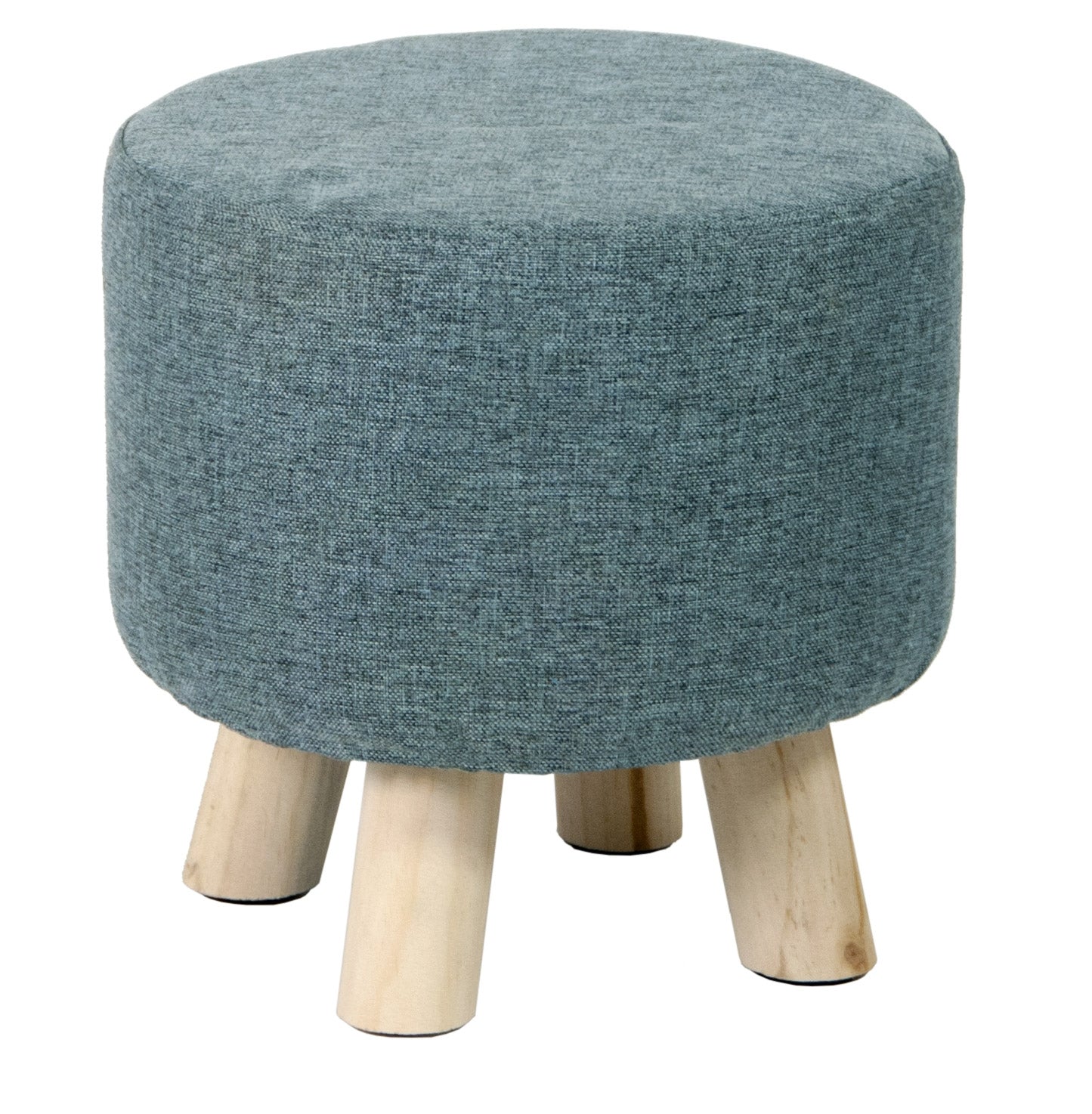 Pouf in Tessuto e Legno di Pino 29x29 cm Fumer Megan Grigio