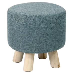 Pouf in Tessuto e Legno di Pino 29x29 cm Fumer Megan Grigio