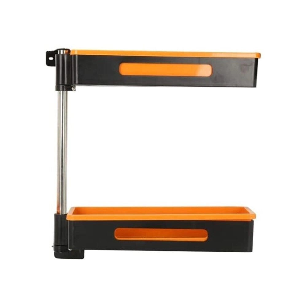 Scaffale organizer girevole a 180 con 2 mensole per cucina e bagno Salvaspazio