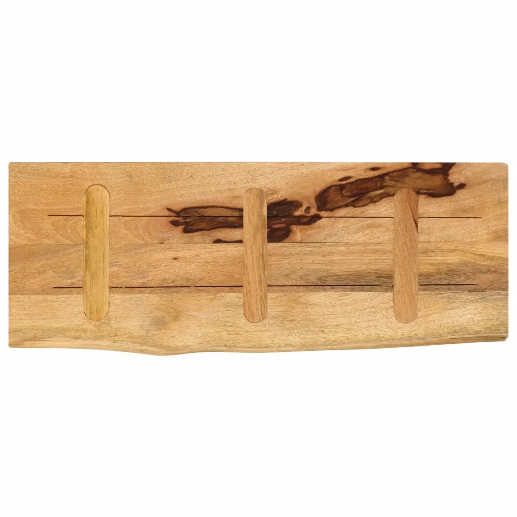 Piano Tavolo 90x30x2,5cm Bordi Vivi Legno Massello Mango Grezzo 370335