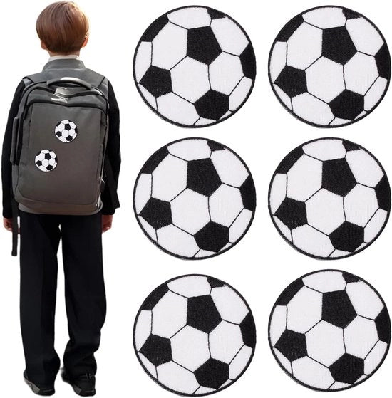 6 pezzi di patch da cucire a mano - 69 cm - applicatore per applicare su tessuto - tema sportivo pallone