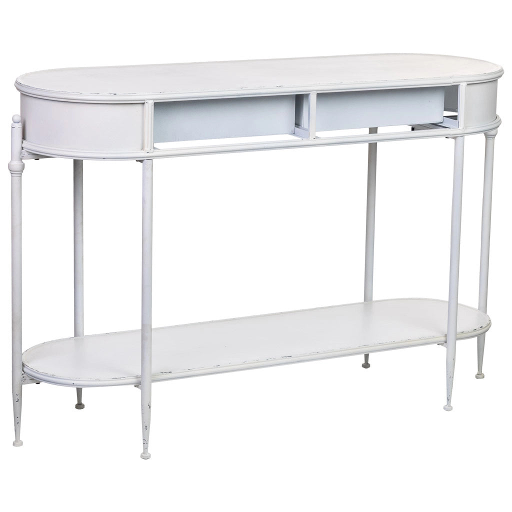 Mobili d'ingresso in metallo bianco 125x41x81h cm