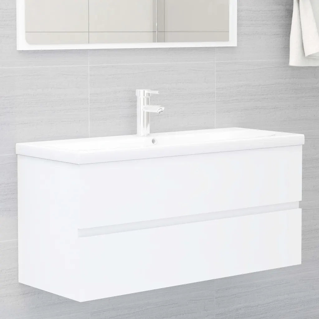Mobile Bagno con Lavabo Integrato Bianco in Legno Multistrato 3071657