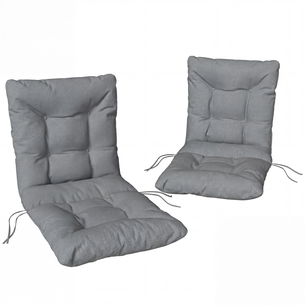 Cuscino per sedili esterno con schienale e cinghie; rivestimento idrorepellente per dentro e fuori; grigio chiaro