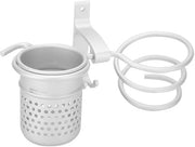 Supporto per asciugamani in alluminio - Montaggio a muro con pannello - Argento - Accessori per la cabina doccia - Adatto per asciugacapelli e curling