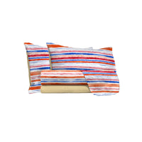 Set Lenzuola 1 Piazza e Mezzo con Stampa Sopra Sotto e Federe Strisce