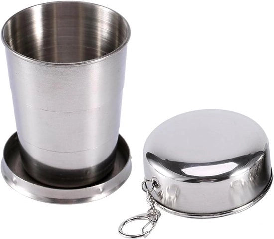 Bicchieri in Acciaio Inossidabile Opachi Flessibili per Campeggio e Outdoor [M] con Tasca Portatile - 240ML/140ML/75ML Bicchiere Flessibile