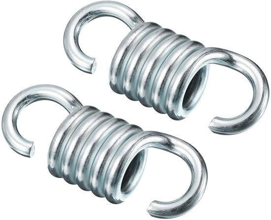 Materasso a Sospensione 2 Pezzi - Estensione a Guscio Galvanizzato - Sostegno Estivo - Capacità di Sostegno 350 kg - Per Sedili a Sospensione/Scivoli per Veranda - Duraturo e Resistente - Sospensione per Scivoli