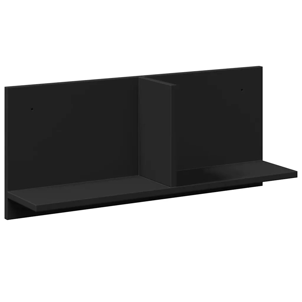 Armadietto a Muro | Mobile a Parete 70x16,5x30 cm Nero in Legno Multistrato