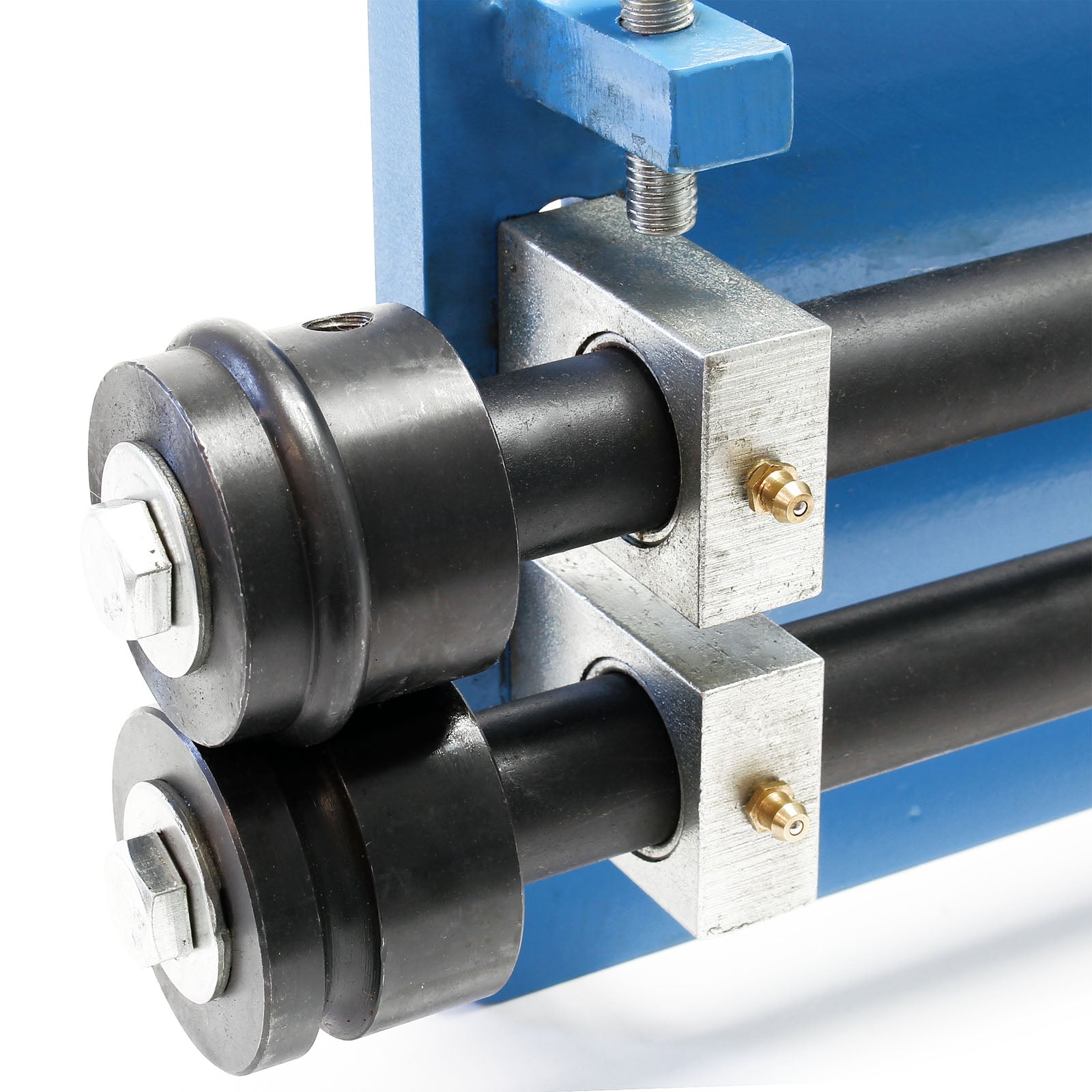 Bordatrice manuale per lamiera con cavalletto di supporto e matrici per realizzare bordi diversi