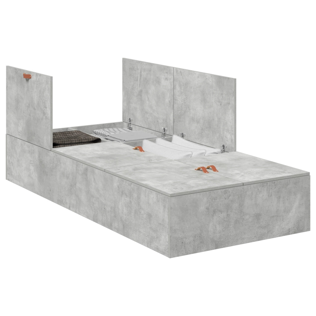 Struttura letto contenitore  Grigio cemento 100x200 cm