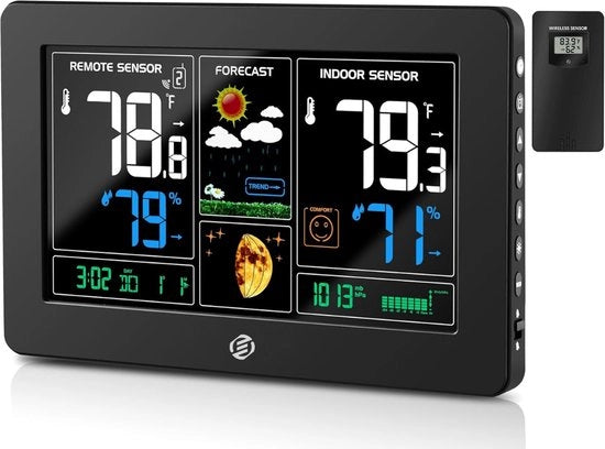 Stazione meteorologica digitale per interni ed esterni - Idrometro - Termometro - Digitale per interni ed esterni - Misuratore di umidità - Versione avanzata