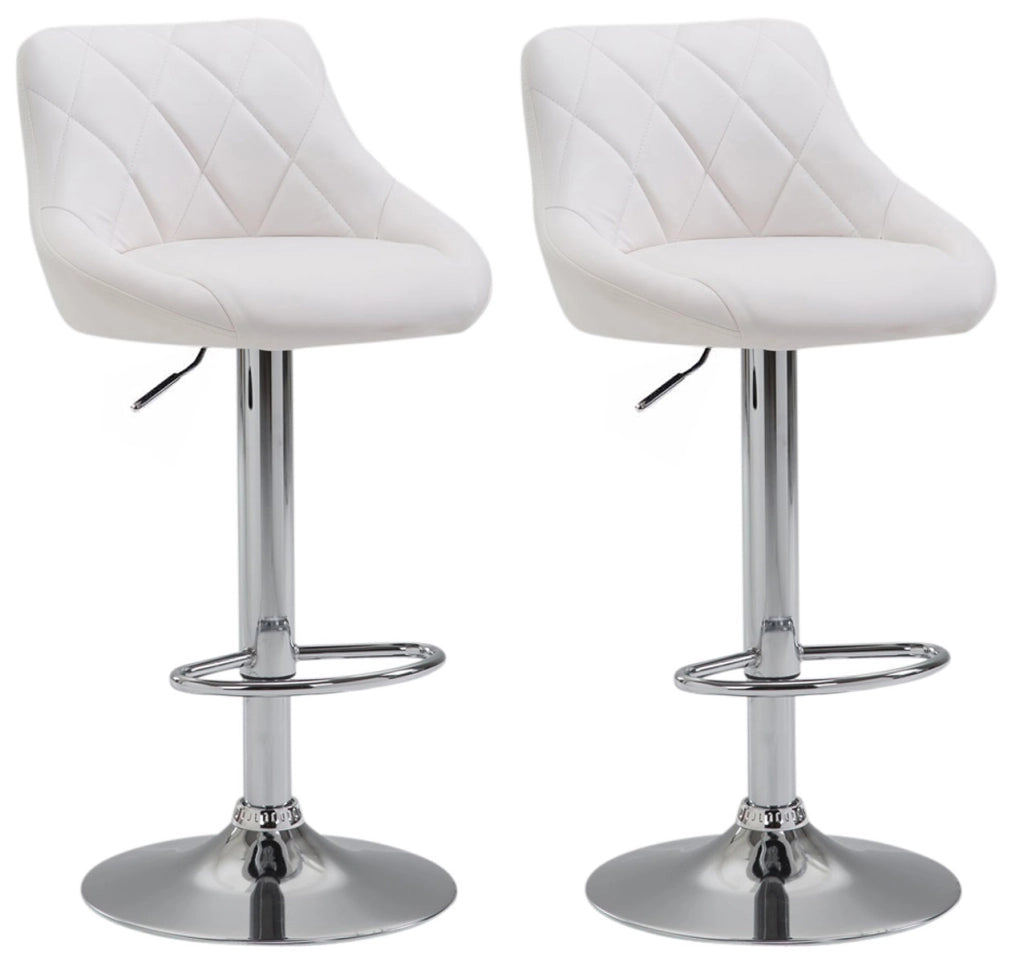 Set 2 sgabelli LAZIO in similpelle bianco