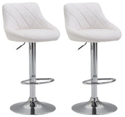 Set 2 sgabelli LAZIO in similpelle bianco