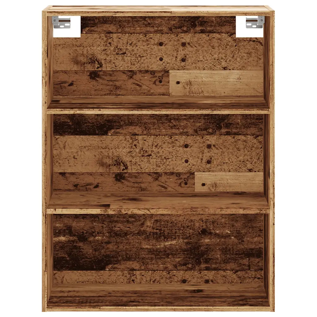 Mobile contenitore moderno a parete per soggiorno 69,5 x 32,5 x 90 cm atmosfera accogliente legno composito finitura effetto legno anticato 02_0051019